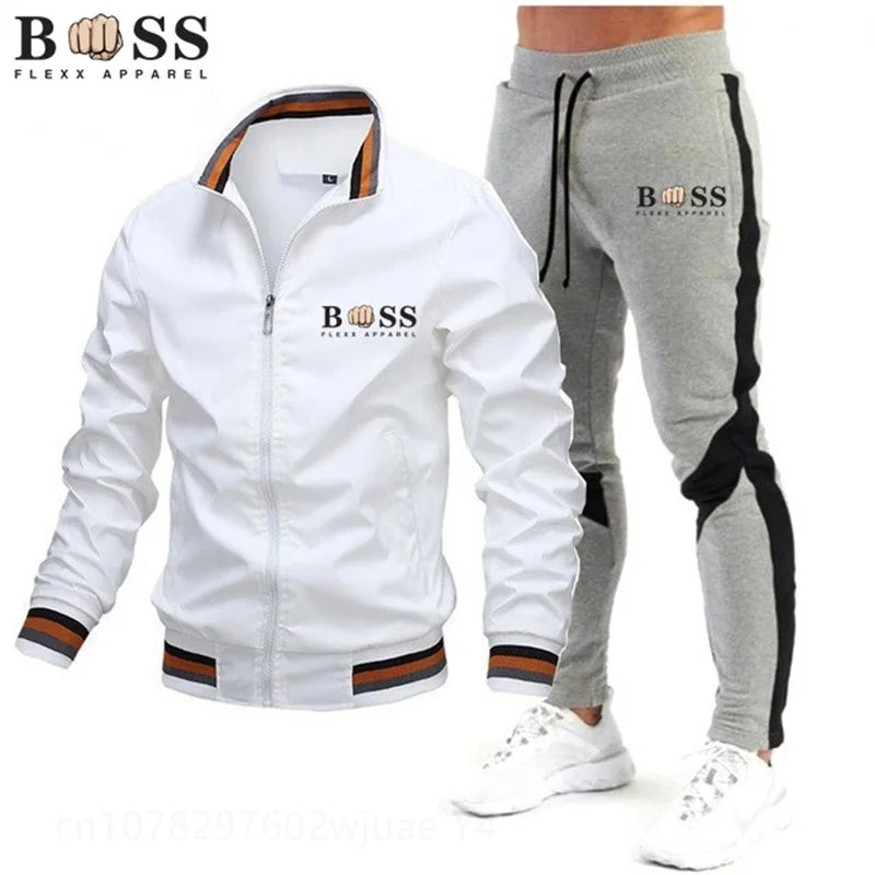 New Mens Tracksuits 2025 Men Sets Sweatshirt+sweatpants Tracksuit Zipper Stand Collar Sports Suit Jogging Fitness Men Clothing