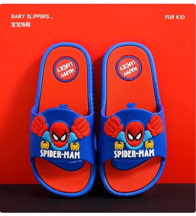 Disney Children's Slippers Cartoon Boys' Summer Home Shoes Boys Sandals Waterproof Anti-slip Kids Garden Shoes Size 24-39