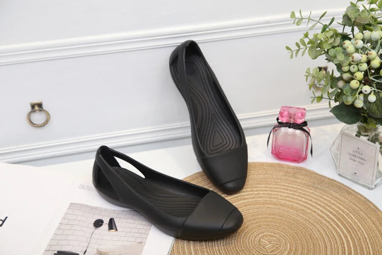 Summer Women Plastic Sandals Flats Shoes For Women Girls Ladies Mule Clogs Slippers Slip On Black Garden Clogs Immortal Anna W8