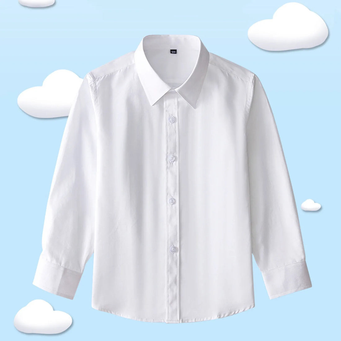 Boys Blouse Shirt Long Sleeve White Shirt Solid Boutique Formal Top For 4-13 Year Kids Teen Clothes Birthday Party Summer Autumn