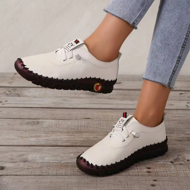 Women Vulcanized Shoes Pu Leather Casual Shoes Soft Comfortable Flat Shoes