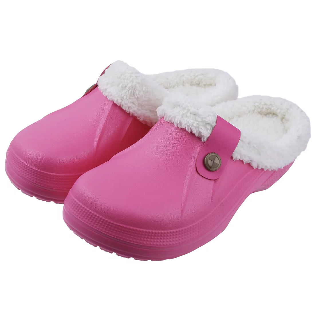 Crestar Women and Men Fur Lined Clogs Memory Foam Warm Fuzzy Slippers New Winter Waterproof Indoor Outdoor Comfortable Slippers