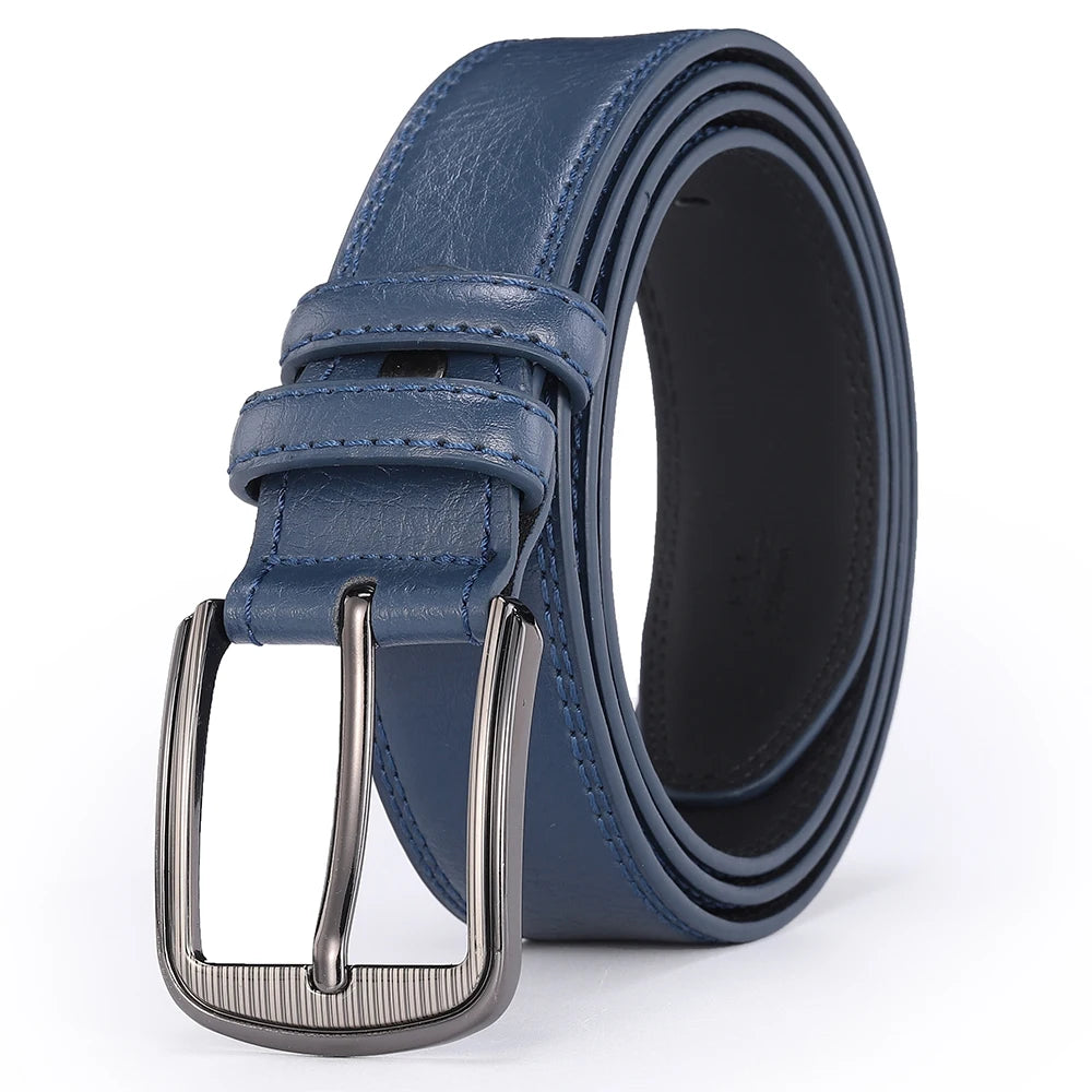 Men's Cowhide Pin Buckle Belt Fashion Genuine Leather Belt for Men High Quality Casual Jeans Belt Male Luxury Designer Business