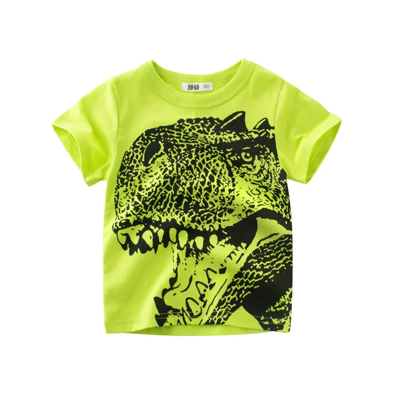 OLEKID 2024 Summer Children Boys Clothing Printed Cartoon Boys T-Shirts 2-8 Years Kids Baby Boy Tops Short Sleeve Toddler Tees