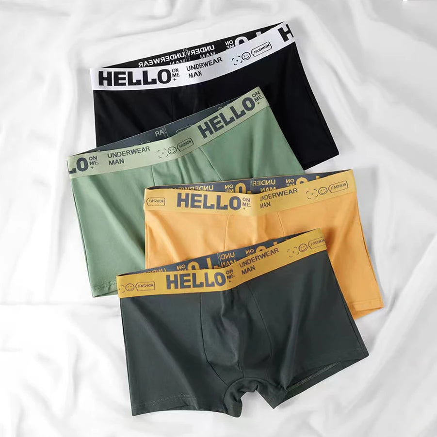 4Pcs Boxer Shorts Men's Underwear Sexy Panties Cotton Boxers Man Underpants Male Shorts Homme U Convex Lingerie Free Shipping