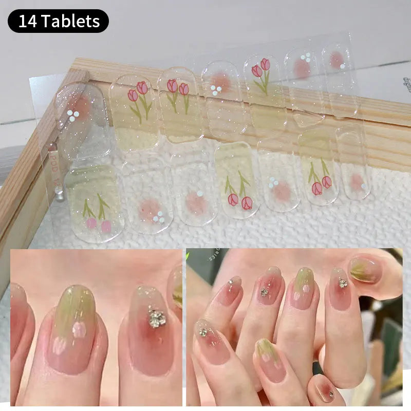 Full Cover Nail Stickers Fashion Nail Polish Nail Decoration Sparkling Glitter Self Adhesive Manicure Designer Nail Art Sticker