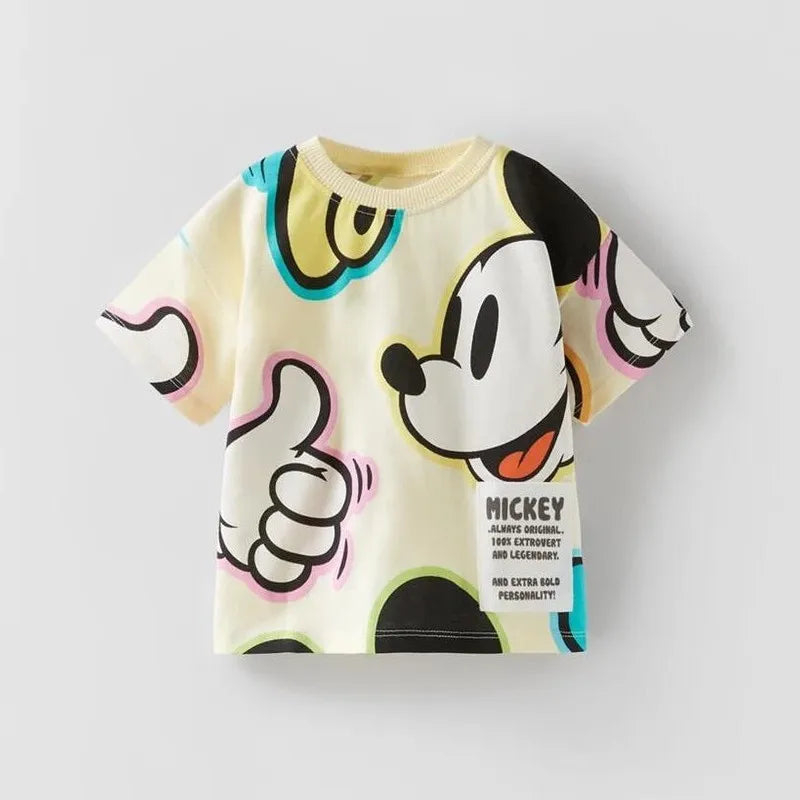 2023 Summer New Children's Clothing Baby Girls Short Sleeve Basic Tops Cartoon T Shirt For Kids Boy