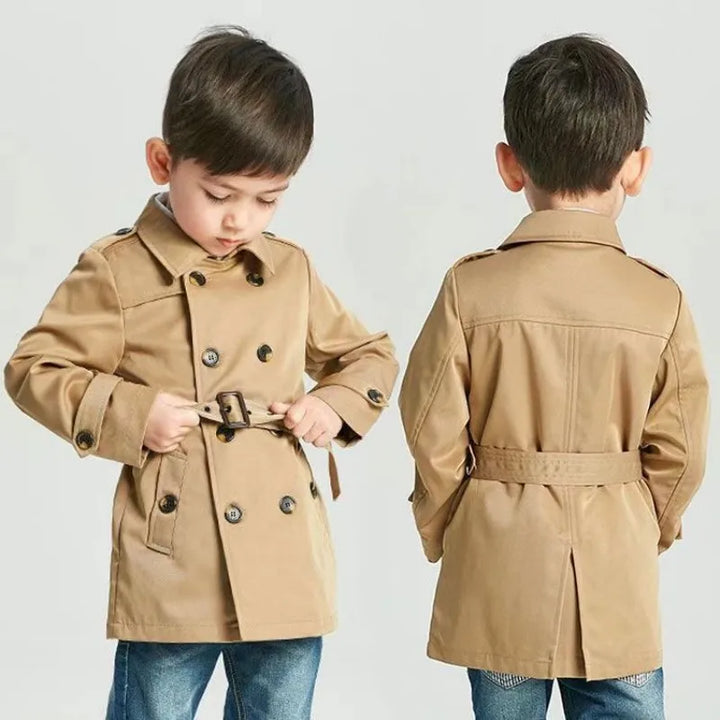 Spring Autumn Children Parka Trench Coats For Boy Fashion Kids Windbreaker Boy Jacket Waistband Teenager 12 Years Boy Outerwear