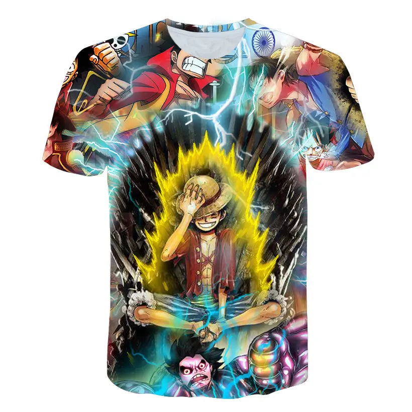 Japanese anime One Piece cartoon children's adult 3D printed top T-shirt One Piece boy cartoon cute top T-shirt