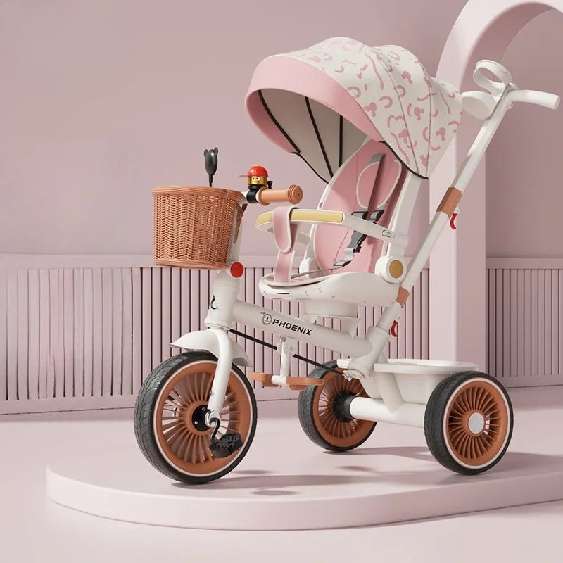 Hand-pushed children's tricycle three-wheeled baby stroller Lightweight children's bicycle Multi-purpose children's bicycle