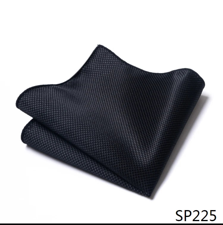 High Grade Brand Silk Kerchief Man Dark Blue Striped April Fool's Day Fit Formal Party Pocket Square Handkerchiefs Suit Hanky