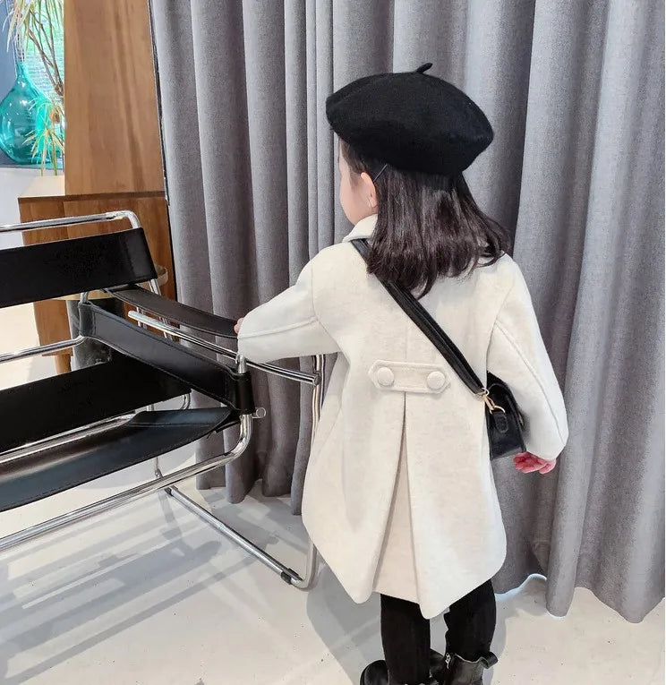 Winter Girl's Long Fashion Plus Cotton Coat 2024 Baby Girl Korean Style Thickened Double-breasted Coat Children Warm Jacket