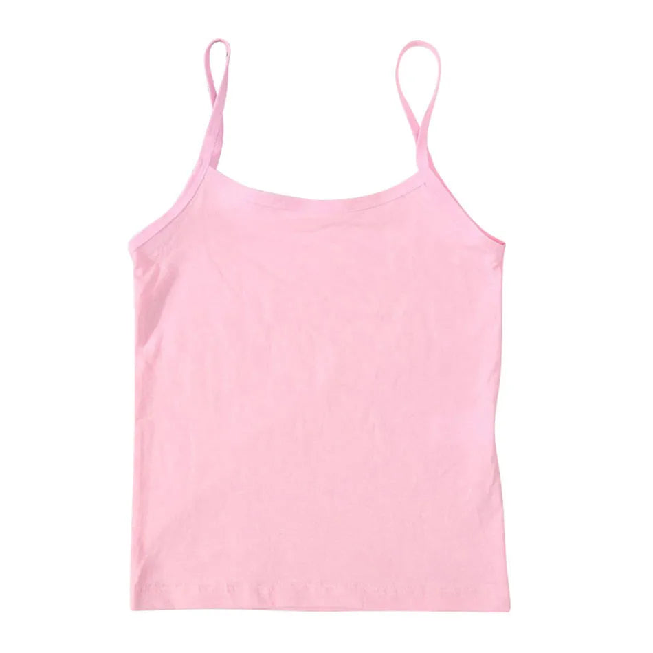 Girls Development Period Solid Color Cotton Soft Breathable Underwear Vest Girls Anti Exposure  Safety Underwear Girl Camisole