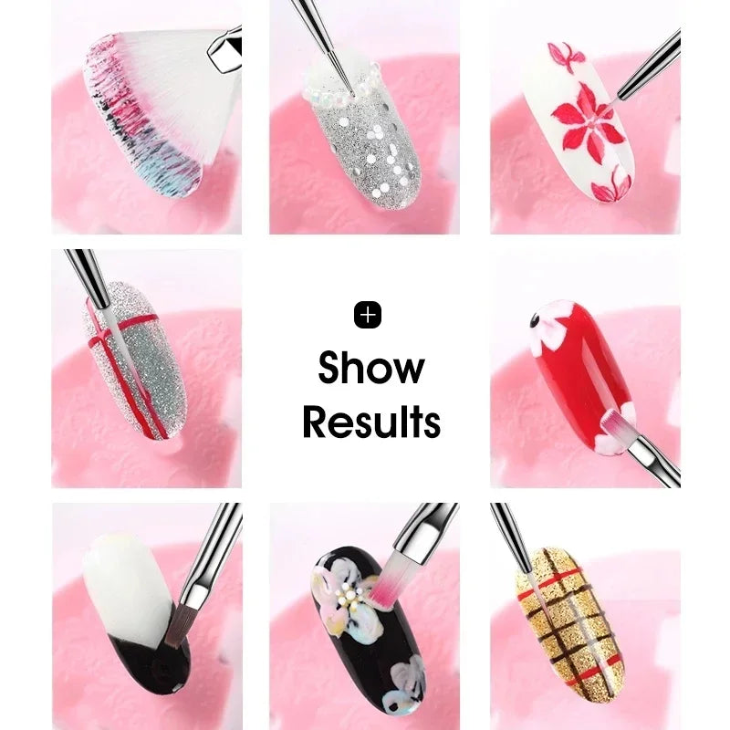 5/20Pcs Nail Art Brush Design Tip Painting Drawing Carving Dotting Pen Professional Nail Brushes Set Nail Art Manicure Tools