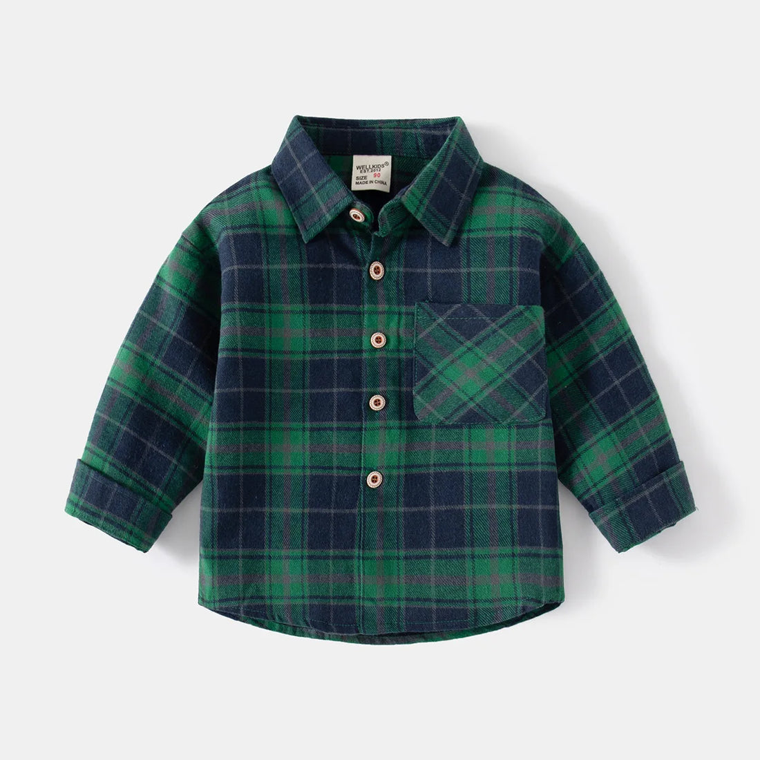 New Children's Clothes 2024 Kids Shirts With Collar Boys' Cotton Long Sleeved Baby Clothing Casual Top Plaid Blouse for Boy 2-7Y