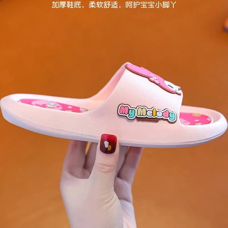 Sanrio Authorization Kuromi Children's Slides Summer Girls Indoor Non-slip Melody Baby Home Boys' Slippers Cute Outdoor Sandals