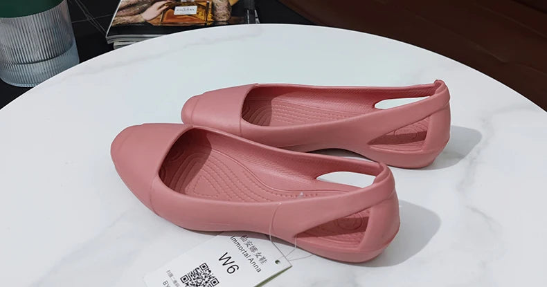 Summer Women Plastic Sandals Flats Shoes For Women Girls Ladies Mule Clogs Slippers Slip On Black Garden Clogs Immortal Anna W8