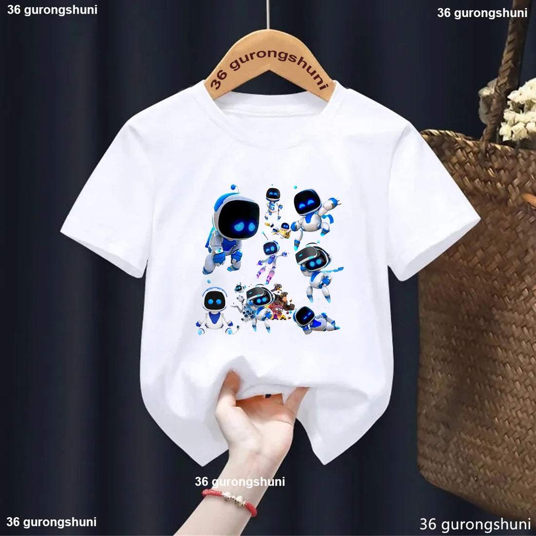 Newly Boys T-Shirts Astros Playroom Cartoon Print Children'S Tshirt Summer Casual Boys Clothes Toddler T Shirt Tops 1 To13 Year