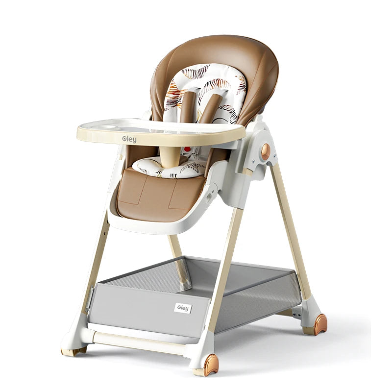 Luxury Baby High Chair with Removable Seat and Tray Adjustable Height Baby Feeding Chair Assembly-free dining chair