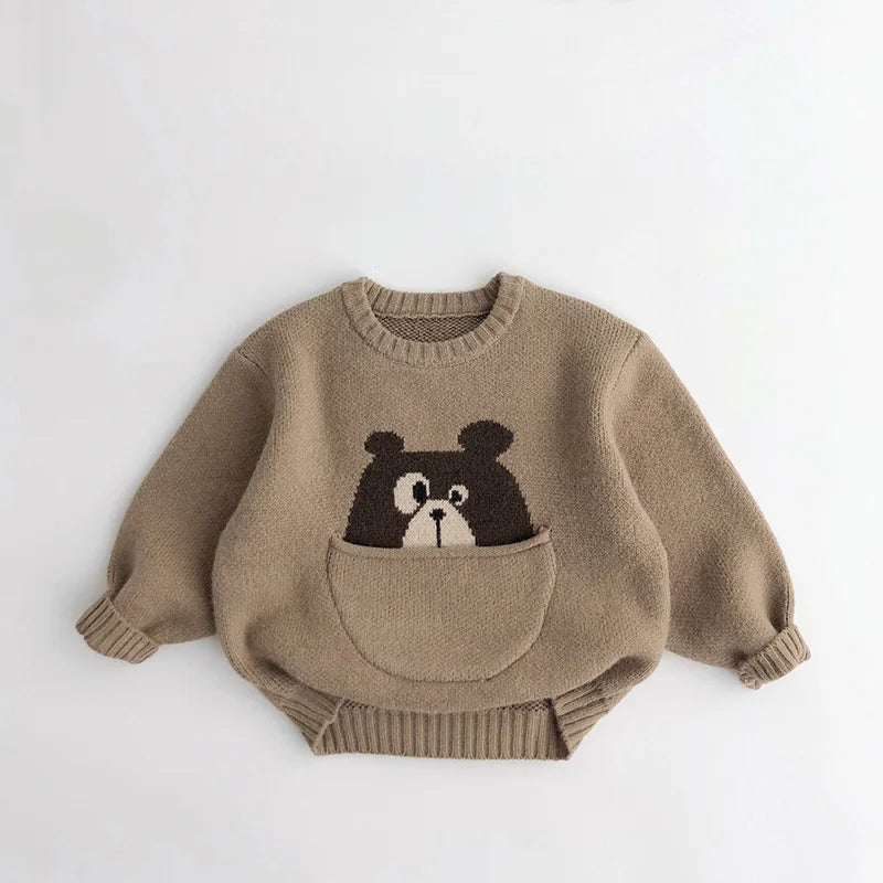 MILANCEL Kids Baby Clothes Sweaters Pullover Cartoon Boys Girls Knitwear Korean Style Children Infant Pullover Outwear