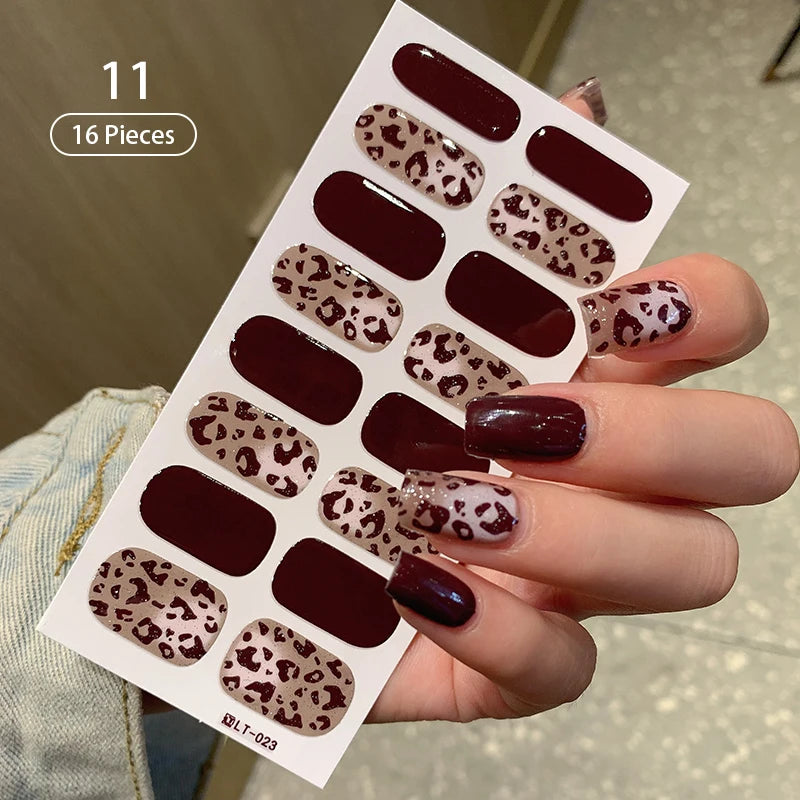 Full Cover Nail Stickers Fashion Nail Polish Nail Decoration Sparkling Glitter Self Adhesive Manicure Designer Nail Art Sticker