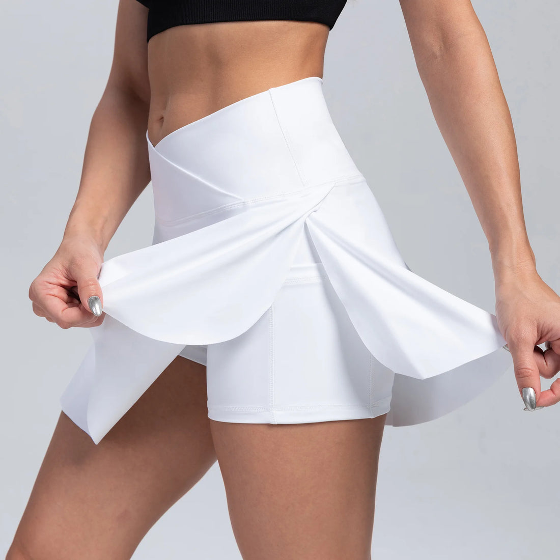 Women's 2-in-1 Tennis Skirt With Inner Pocket Shorts - High Waist Golf And Yoga Activewear