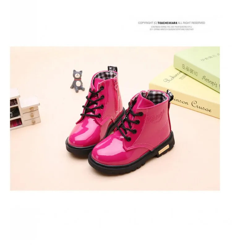 Kids Girls Boys Boots Non-slip Wear-resistant Soft Bottom Children Boys Girls Shoes Handsome Fashion Kids Warm Shoes