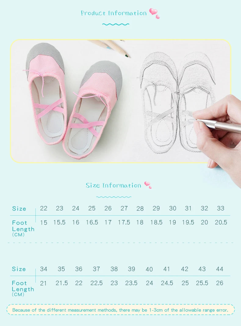 Girls' Drawstring Ballet Shoes Kids Soft Soled Dance Flats Adult Perfessional Dance Shoes Wear Resistant Non-slip Ballerina Shoe