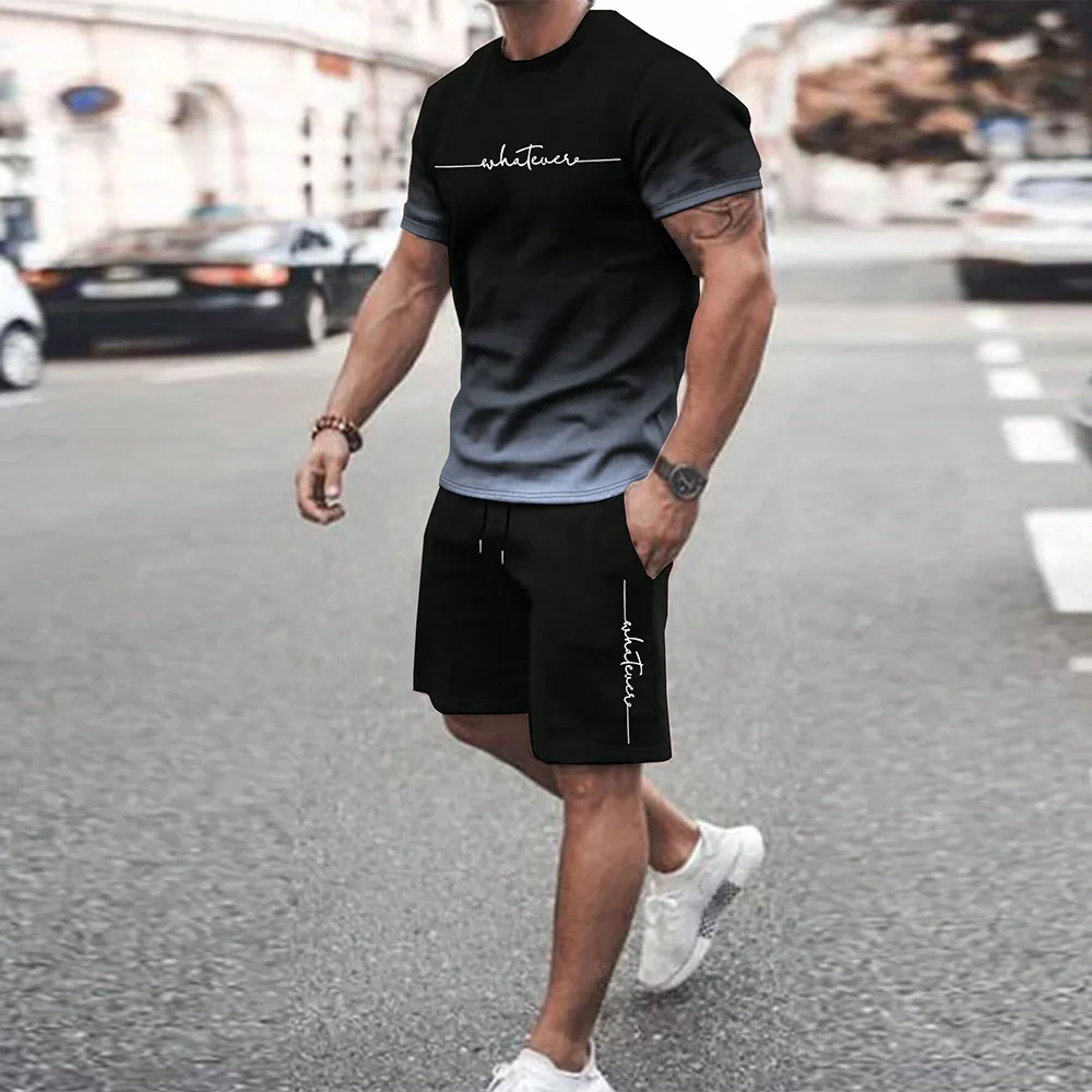 Trendy Summer Casual Also Suitable For Sports Shorts Short Sleeved 2024 New Men S Oversized Loose Quick Drying Summer Suit