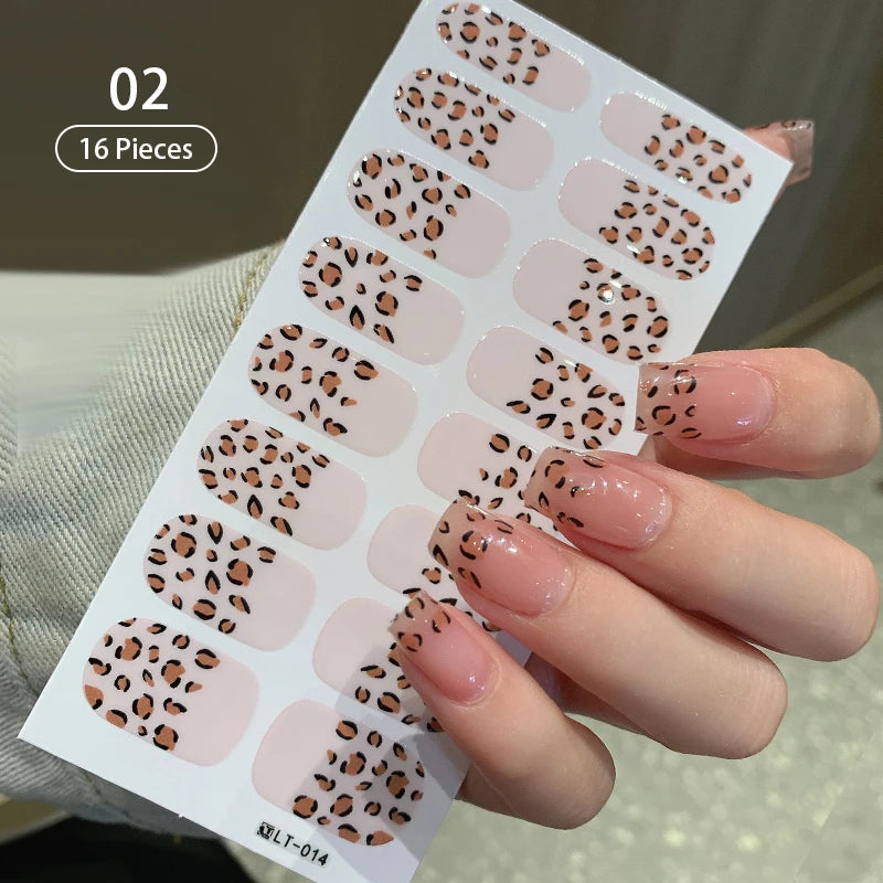 Full Cover Nail Stickers Fashion Nail Polish Nail Decoration Sparkling Glitter Self Adhesive Manicure Designer Nail Art Sticker