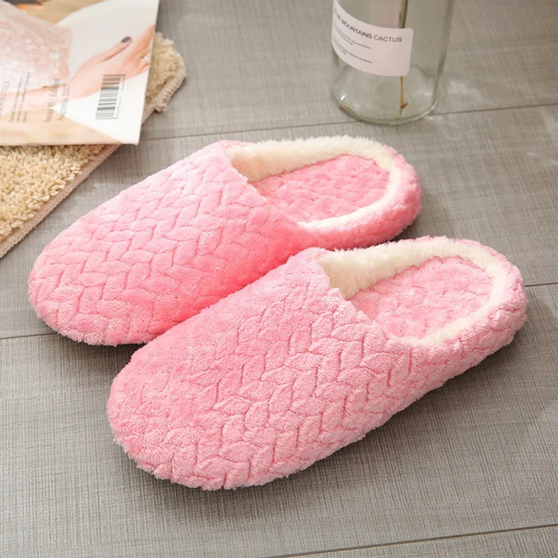 Women Indoor Slippers Plush Warmer Home Female Slipper Autumn Winter House Flat Floor Shoes Home Soft Slient Slides For Bedroom