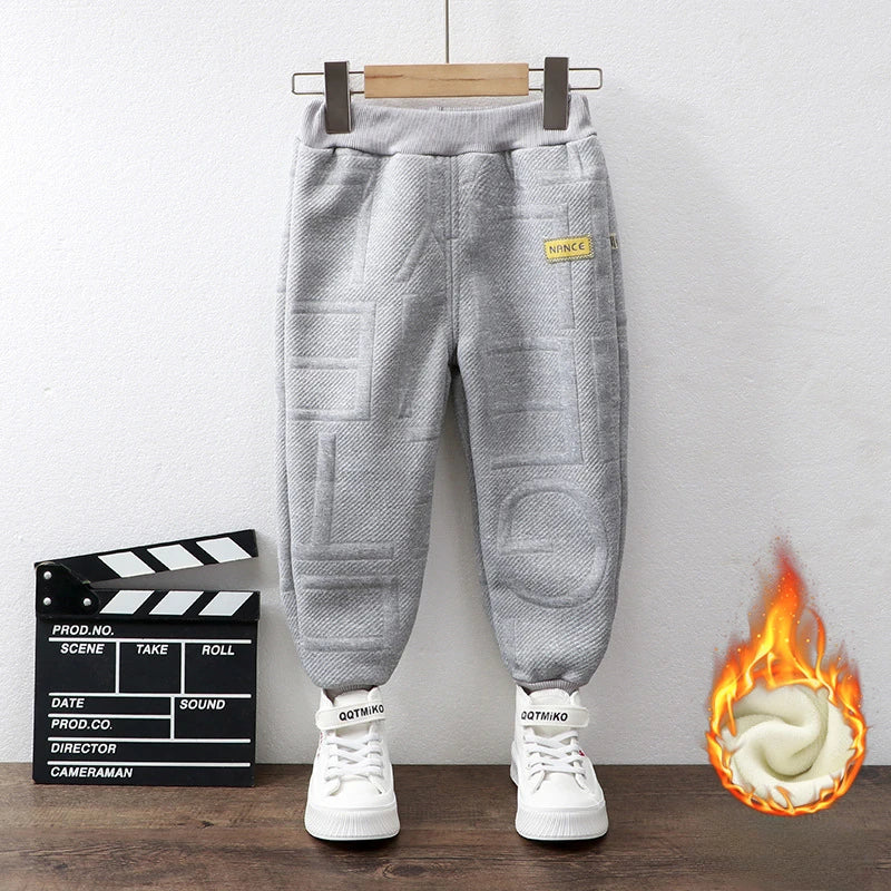 Children Sweatpants for Boys Girls Autumn Winter Thick Casual Pants Girl Student Loose Sports Pants Kawaii Letter Kids Trousers