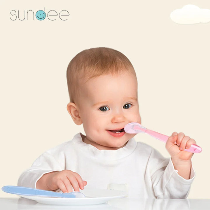 10 Pcs Baby Feeding Spoon Soft Silicone Spoons Training Spoon for Child kids Infants Temperature Sensing Feeding Feeder Flatware