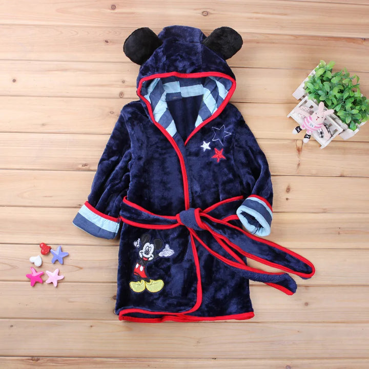 New Children Pijama Infantil Kids Warm Pajama Mickey Pyjamas Boys Baby Girls Animal Flannel Sleepwear Robe