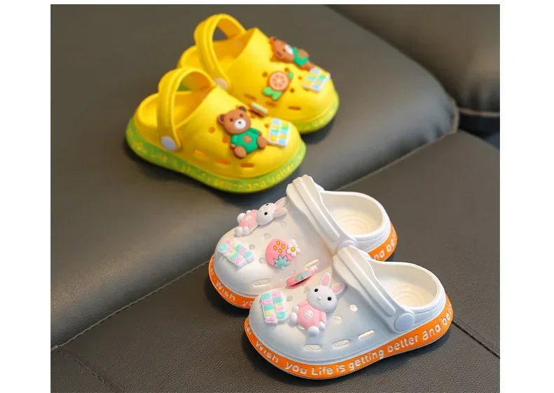 kids baby Girls Summer Sandals: Soft Sole Toddler children Indoor Slippers Cartoon Boys Breathable Hollow Shoes