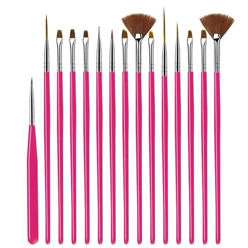 5/20Pcs Nail Art Brush Design Tip Painting Drawing Carving Dotting Pen Professional Nail Brushes Set Nail Art Manicure Tools