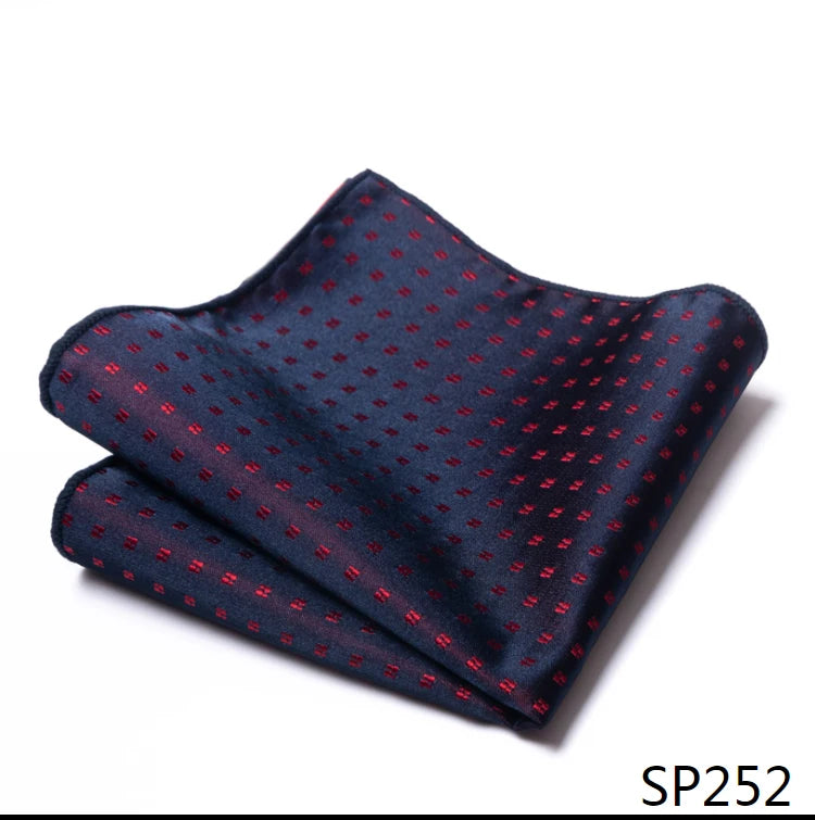 High Grade Brand Silk Kerchief Man Dark Blue Striped April Fool's Day Fit Formal Party Pocket Square Handkerchiefs Suit Hanky