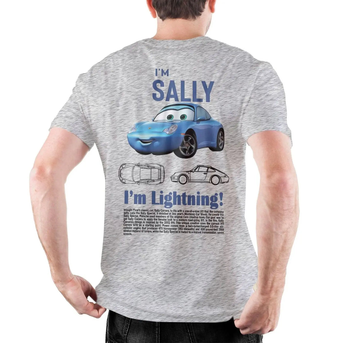 Men Sally I'm Lightning Cars T Shirts Mcqueen Cotton Clothing Creative Short Sleeve Round Collar Tee Shirt Plus Size T-Shirts