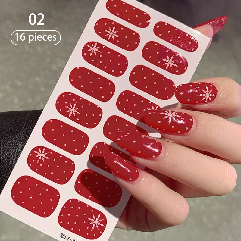 Full Cover Nail Stickers Fashion Nail Polish Nail Decoration Sparkling Glitter Self Adhesive Manicure Designer Nail Art Sticker