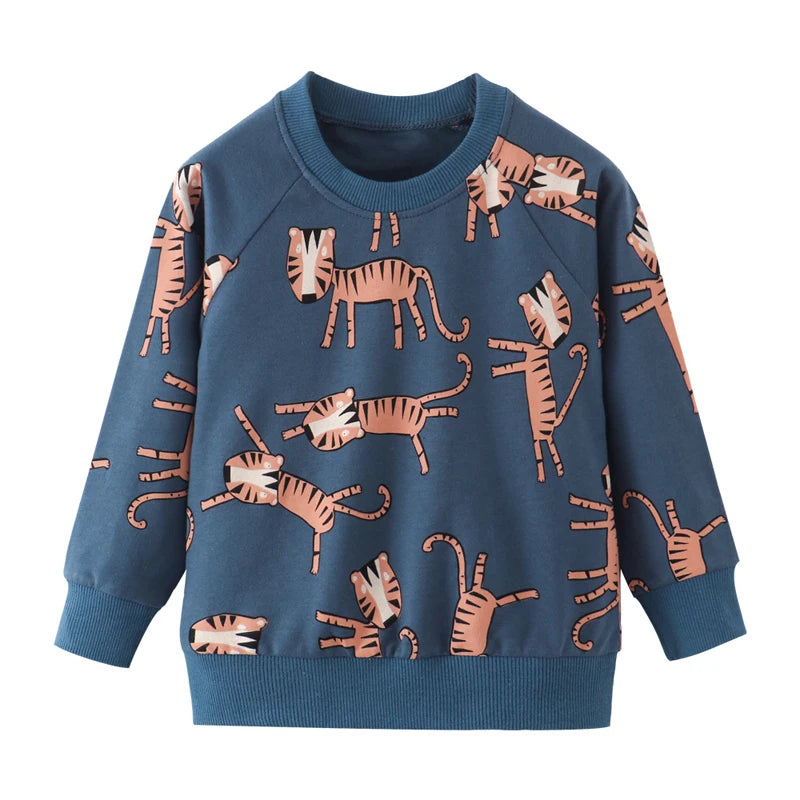 Little maven Baby Boys Clothes Autumn Cotton Tiger Pattern Sweatshirt New Fashion and Comfort Sport wear for Kids 2 to 7 years