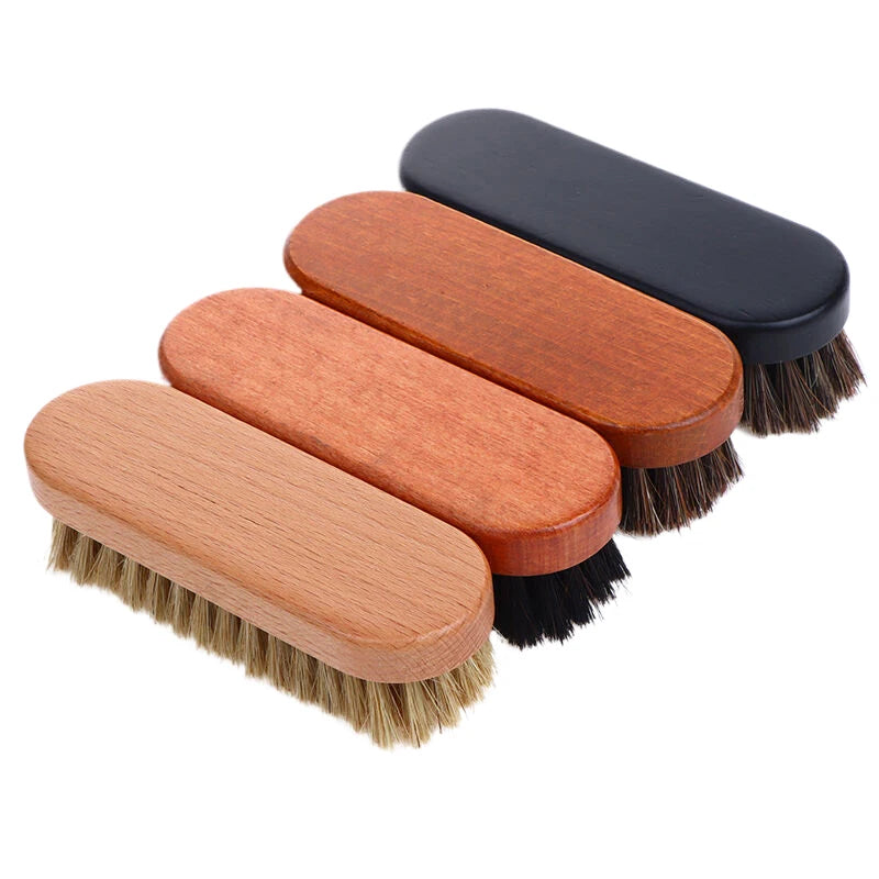 1PC Handle Dashboard Details Polishing And Cleaning Brush Horse Hair Wood Brush Leather Shoe Care And Cleaning Shoe Brush