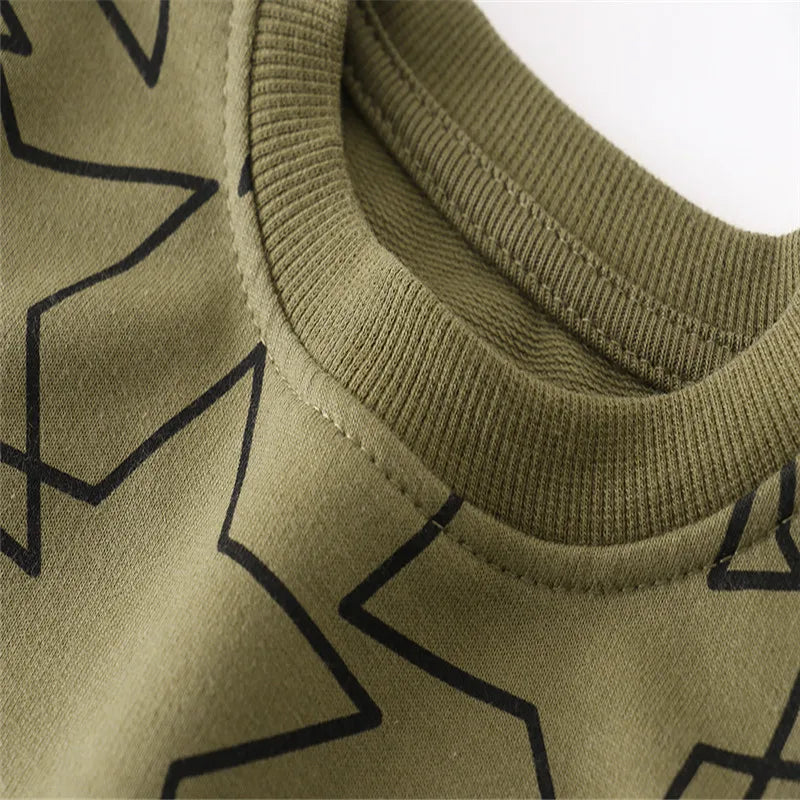 Jumping Meters 2-7T Long Sleeve Stars Print Boys Girls Sweatshirts Autumn Spring Kids Clothes Hot Selling Shirts Tops