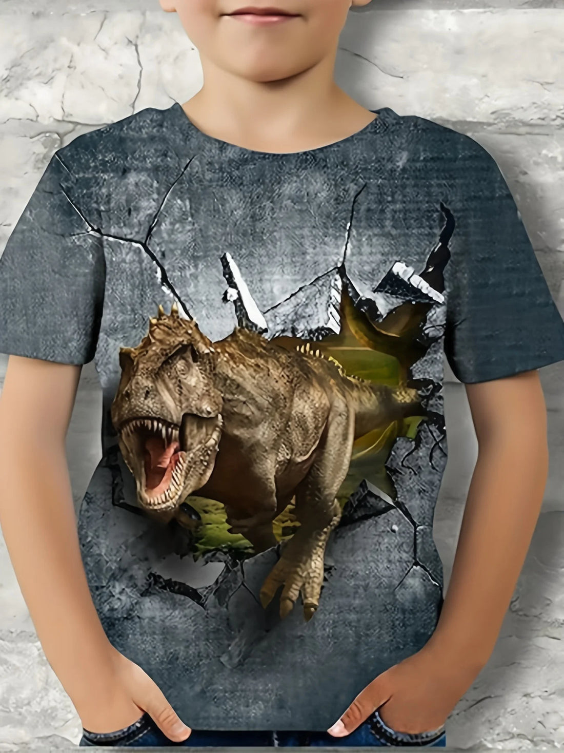 Children's Clothing Boys Tshirt Short Sleeve Child T-Shirt 3D Dinosaur Print Casual Kids Summer Clothes Girls Clothes Tops Tee