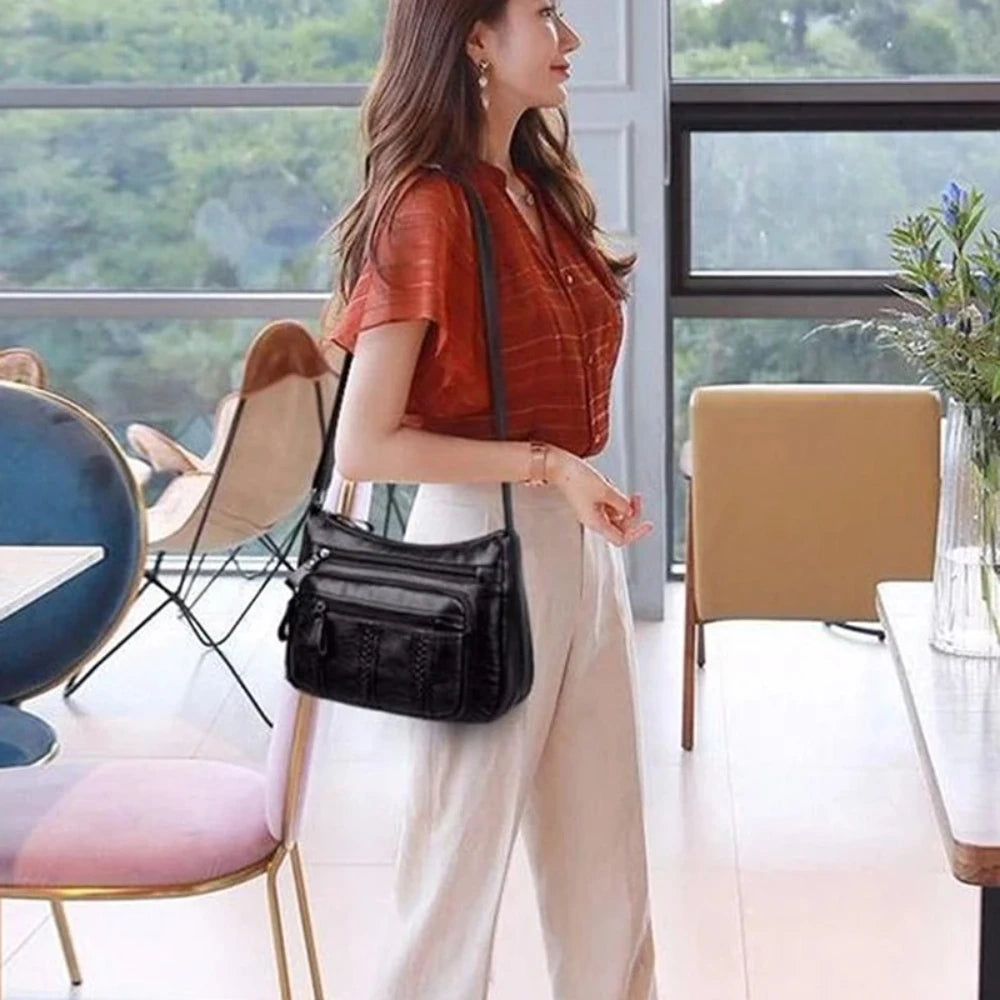 Women's Bag PU Soft Leather Ladies Fashion Simple Shoulder Bags Mom's Bags Crossbody Bag Purse With Adjustable Strap Satchel