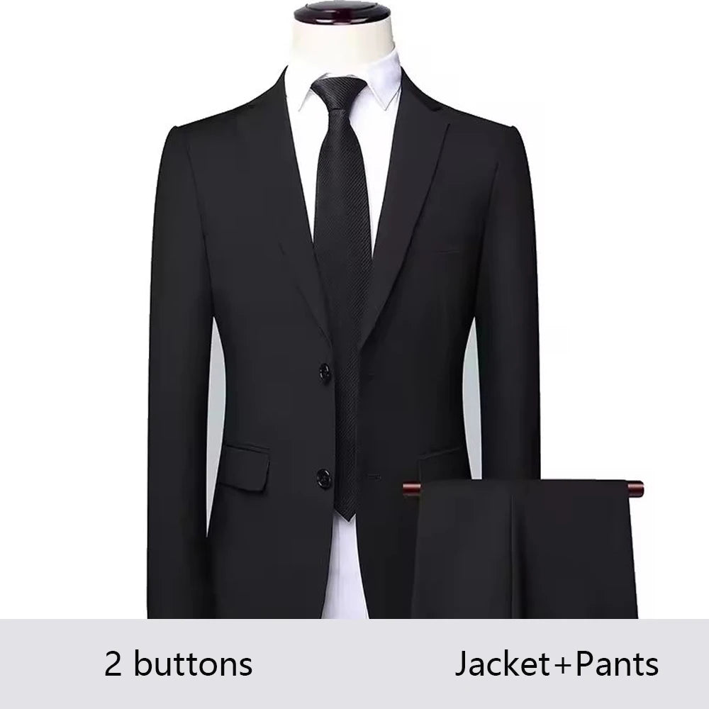 High Quality Wedding Suits For Men Elegant Blazers Set 3 Pieces Formal Classic Jackets Vest Pants Full Coats Luxury 2024 Costume