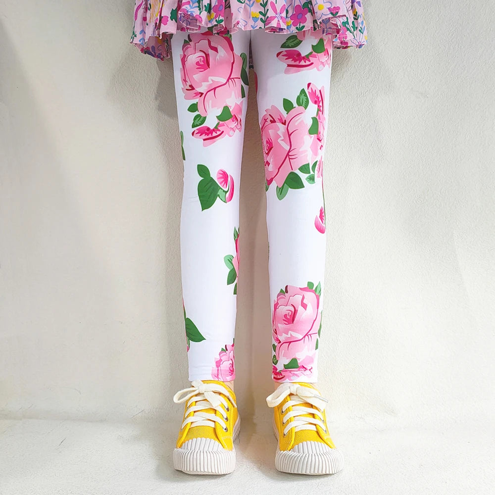 Girls Leggings Summer Kids Print Pants Babys Girls Skinny Leggings Children Girl Slim Elasticity Trousers Pencil Pants 2-13 YEAR