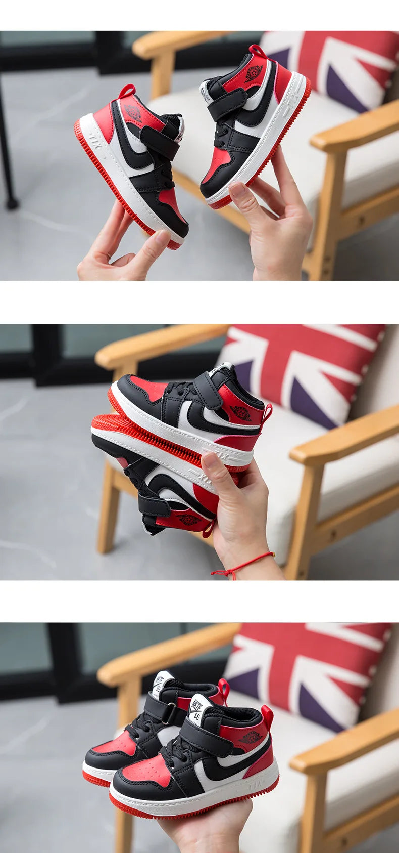 Fashion Kids Sneakers Spring Autumn High Top Breathable Casual Shoes Girls Non-slip Board Shoes Boys Outdoors Basketball Shoes