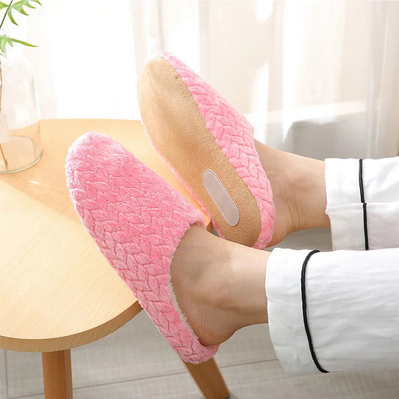 Women Indoor Slippers Plush Warmer Home Female Slipper Autumn Winter House Flat Floor Shoes Home Soft Slient Slides For Bedroom