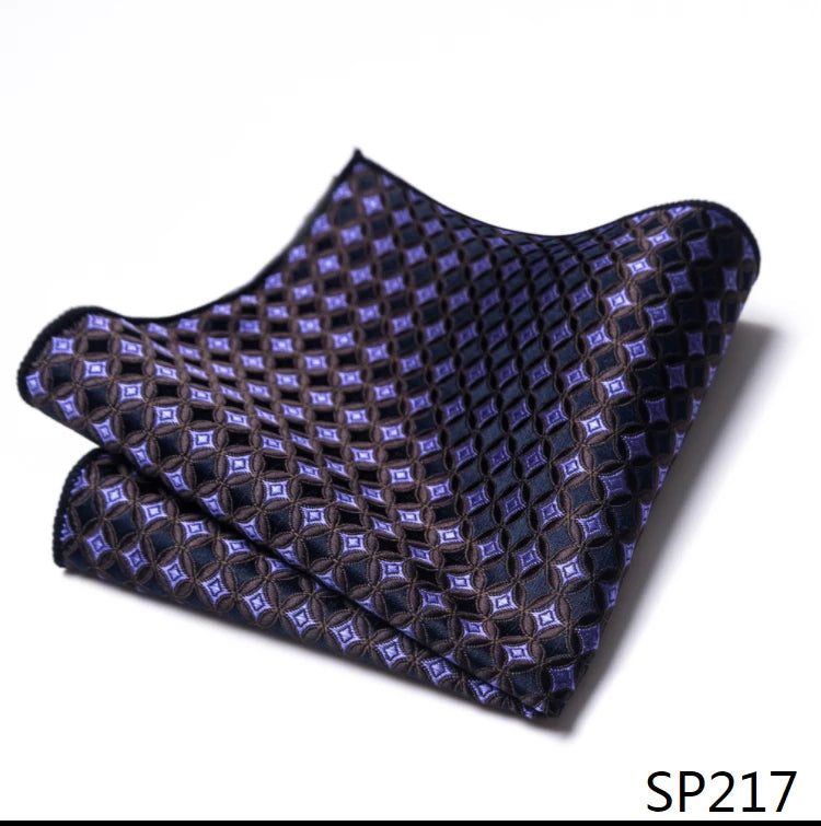 High Grade Brand Silk Kerchief Man Dark Blue Striped April Fool's Day Fit Formal Party Pocket Square Handkerchiefs Suit Hanky