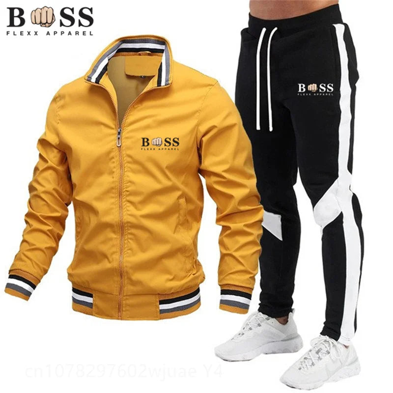 New Mens Tracksuits 2025 Men Sets Sweatshirt+sweatpants Tracksuit Zipper Stand Collar Sports Suit Jogging Fitness Men Clothing